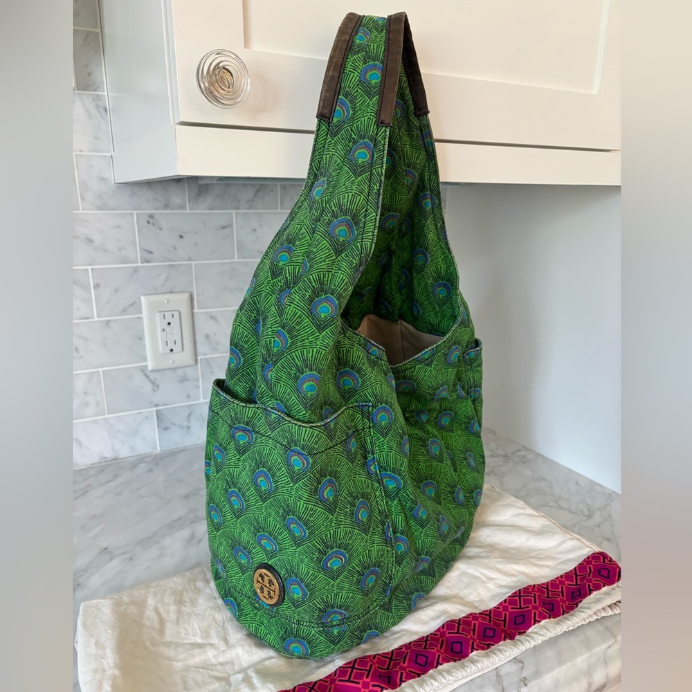Tory Burch canvas peacock bag